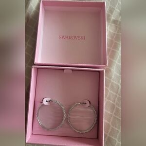 Swarovski Silver Crystal Hoop Earrings